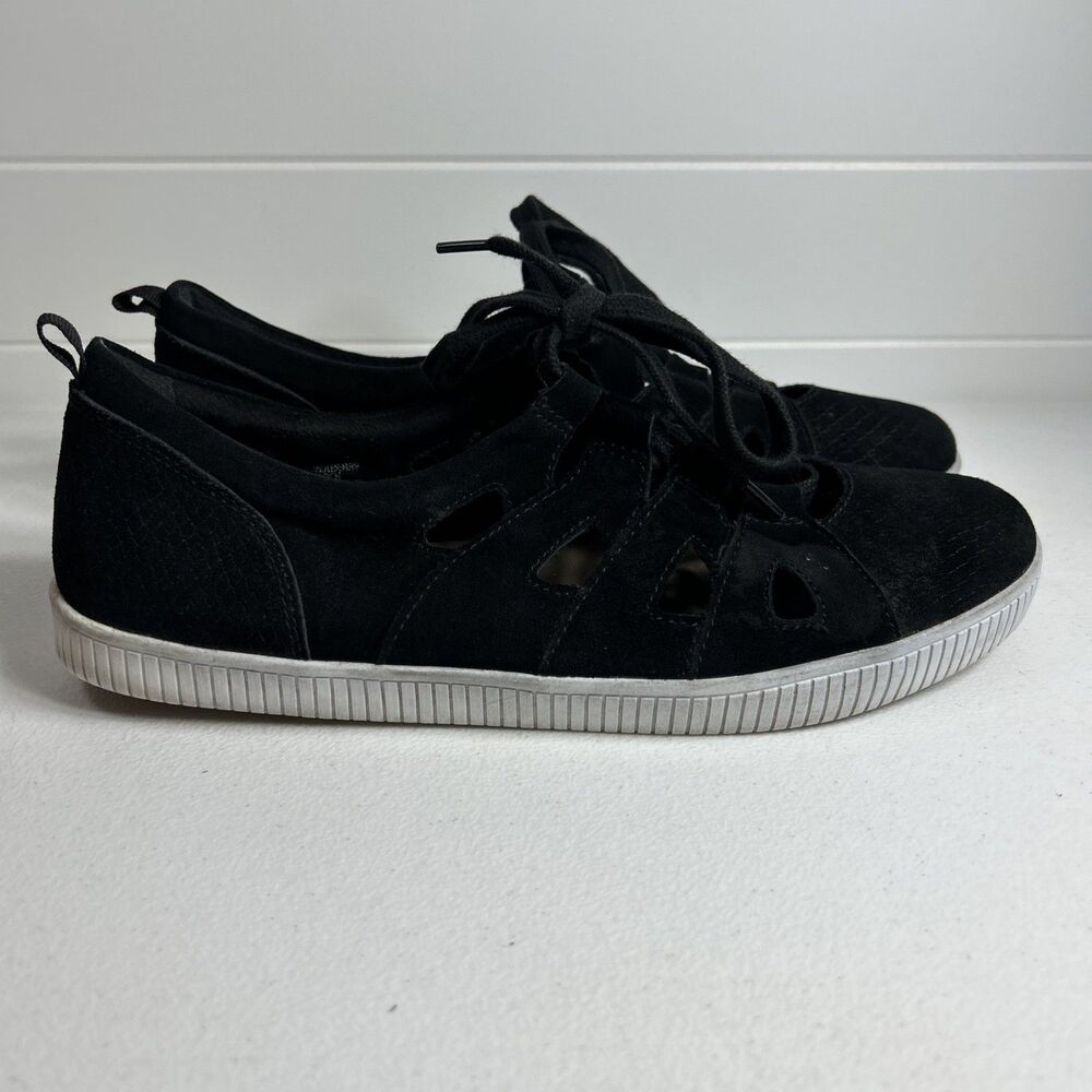 Earth Women’s Shoes Size 9.5 B Black Suede Leather "Mulberry" Sneakers